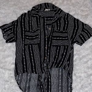 90s Black & white blouse